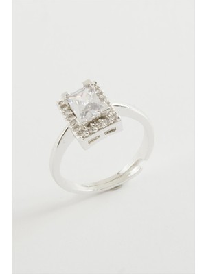 Dikdörtgen Tek Taşlı Yüzük Nemere