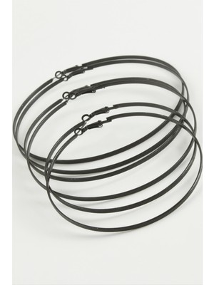 Noktalı Metal Halka Küpe 6 Adet Nemere