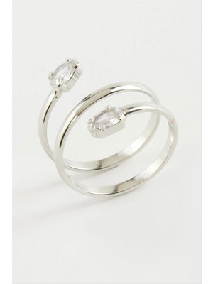 Oval Zirkon Taşlı Yüzük Nemere