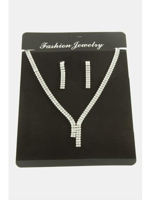 Tamtur Baget Zirkon Taşlı Lüks Set Kolye 7 mm Nemere
