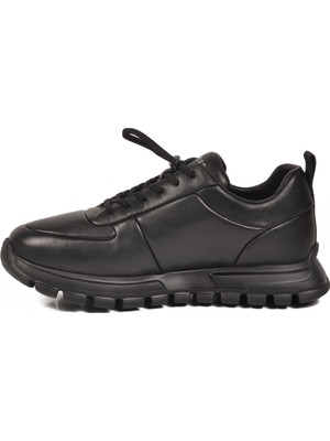 Ayk's Siyah Hakiki Deri Anatomik Taban Erkek Günlük Ayakkabı 5211 M