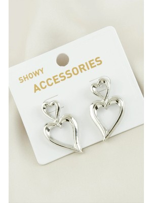 Kalp Yeni Sezon Metal Küpe Nemere