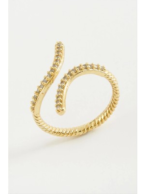 Yılan Zirkon Taşlı Yüzük Nemere