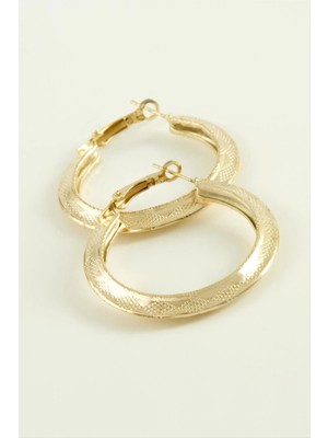 Noktalı Halka Küpe 4 cm Nemere