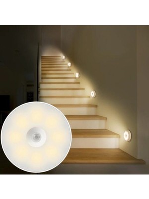 Nemere V-009 Hareket Sensörlü USB Şarjlı LED Işık Lamba-Oda, Mutfak, Salon ve Merdiven Işıklandırm
