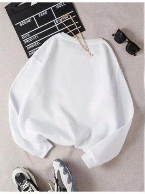 Nemere Üç Iplik Biskilet Yaka Sweatshirt - Beyaz