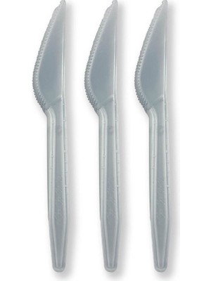 Gri Renk Lüks Plastik Bıçak 25 Adet Nemere