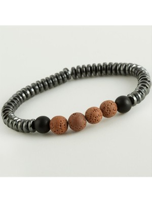 Beruflic Lav-Hematit Doğaltaş Bileklik Nemere