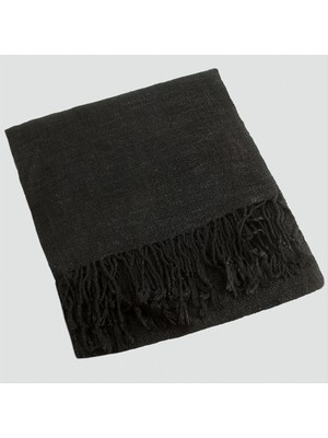 Siyah Renkli Keten Şal 50*165 Nemere
