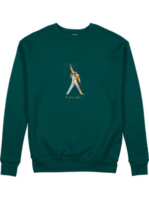 The Lucid Lab Freddie Mercury Sweatshirt - Koyu Yeşil
