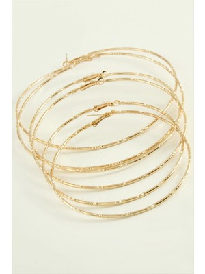 Noktalı Metal Halka Küpe 6 Adet Nemere