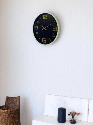 Durukar 36 cm Krem Gold Rakamlı Duvar Saati