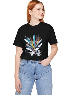 Nemere Bisiklet Yaka Baskılı T-Shirt - Siyah