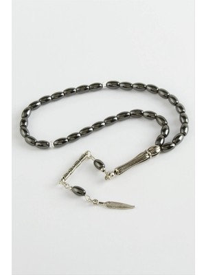 Mısır Kesim Hematit Doğaltaş Tesbih 6*8 mm Nemere