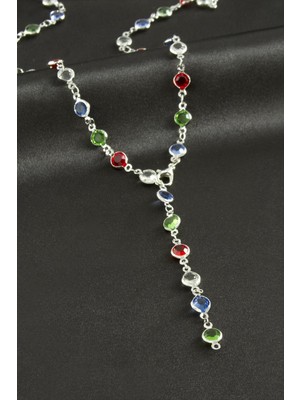 Yuvarlak Zirkon Taşlı Y Kolye Nemere