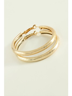 Noktalı Boru Halka Küpe 3,5 cm Nemere