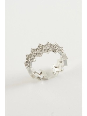 Zikzak Zirkon Taşlı Yüzük Nemere