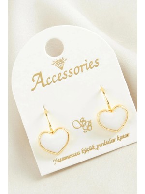 Kalp Mineli Klipsi Küpe Nemere