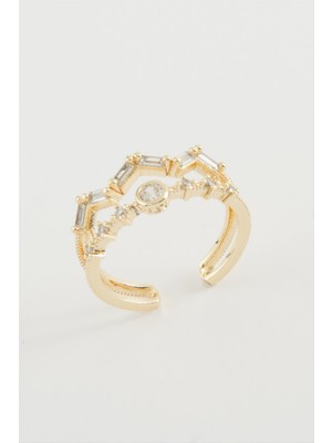 Zikzak Zirkon Taşlı Yüzük Nemere