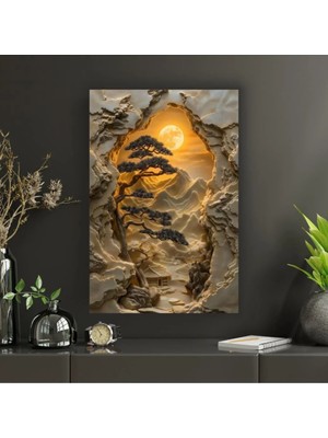 Japon Sanatı Temalı Dekoratif Cam Tablo