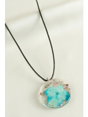 Ortanca Çiçek Epoksi Kolye Nemere