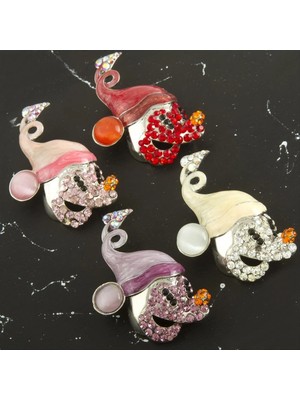 Taşlı Ort Boy Ebruli Broş Nemere