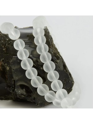 8 mm Buzlu Kuvars Görünümlü Cam Taşı Nemere