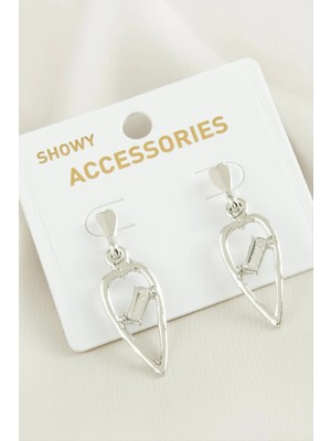 Kalp Yeni Sezon Taşlı Küpe Nemere