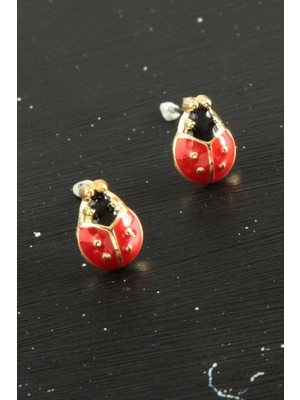 Uğur Böceği Mineli Minik Küpe Nemere