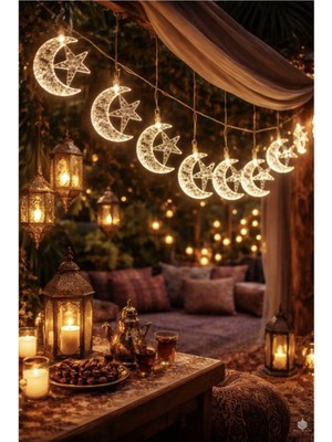 Okavango  1,5 Metre Ramazan Temalı LED Işıklı Süsleme Seti Ramazan Süsleri, Ramazan Hediyem Ramazan Süsü