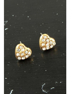 Kalp Taşlı Minik Küpe Nemere