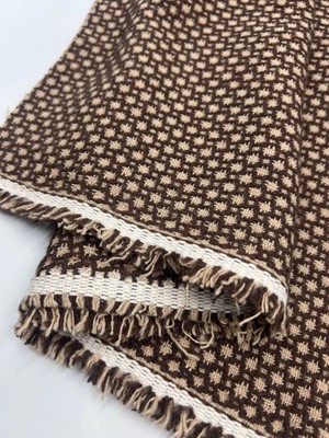 Elna Kumaş Kahverengi Bej Desenli Lüks Tüvit Kumaş – Kalın Dokulu Kışlık Ceket & Kabanlık Kumaş | 150 cm En | ELNSAN16