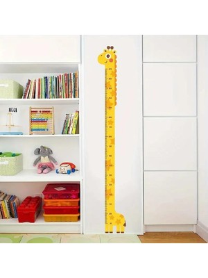 Sevimli Sarı Zürafa Boy Ölçüsü Sticker Nemere