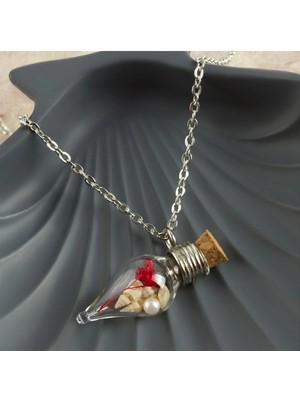 Çiçek Fanus Canlı Kolye Nemere