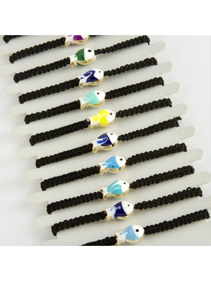 Balık Mineli Makrome Örgülü Bileklik Nemere