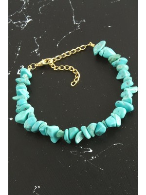 Turkuaz Kırık Doğaltaşlı Bileklik Nemere