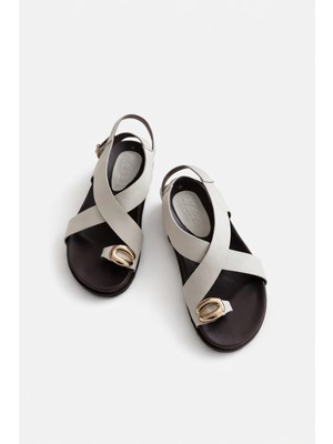 Nope21 Liora Bej Hakiki Deri Sandalet