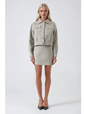 Lijuri Bomber Ceketli Gold Düğmeli Etek Takım 10321