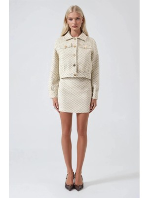 Lijuri Bomber Ceketli Gold Düğmeli Etek Takım 10321