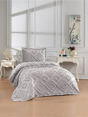 Danteel Home Olive 2 Parça Tek Kişilik Pike Takımı Gri