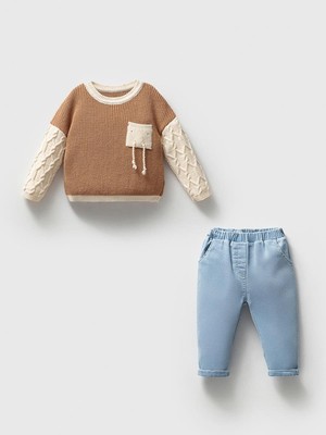 Noynoy Bebek Kazak Pantolon 2'li Takım NOY-9330