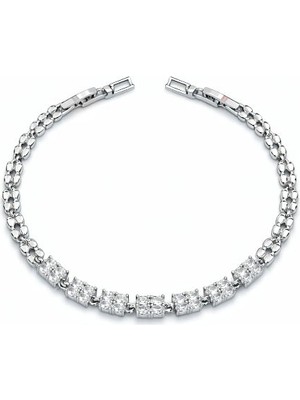 Brezza Lusso Jewelry Xpg Oval Zincir Zirkon Taşlı Kadın Bileklik