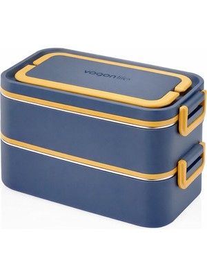 Vagonlife 2000 ml 2 Kat Paslanmaz Çelik Çorba Kaseli Bento Lunch Box Yeni Nesil Sefer Tası -FFLBOX01029