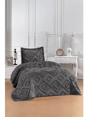 Danteel Home Olive 2 Parça Tek Kişilik Pike Takımı Antrasit