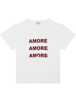 Antebies Pamuk, Sustainable, Krem Kalp Işlemeli Kız Çocuk Tshirt