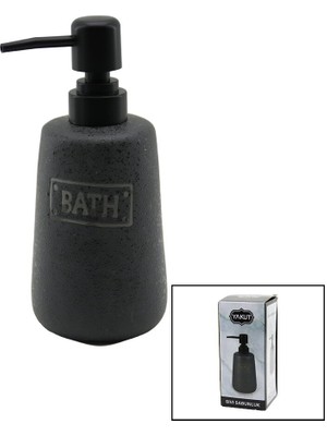 Nemere Uzun Antrasit Gri - Mat Desen Seramik Sıvı Sabunluk (4887)