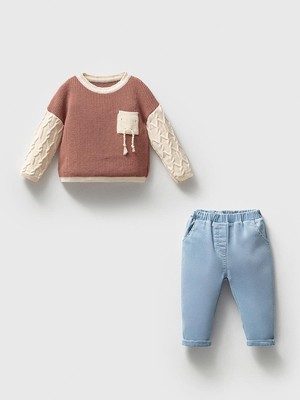 Noynoy Bebek Kazak Pantolon 2'li Takım NOY-9330