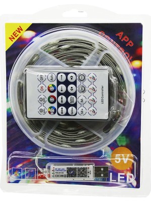 Nemere 9mt  Kumandalı - USB Li  Rgb Şerit LED  0.4W/M - 20LM/LED   -20+55°c (4887)
