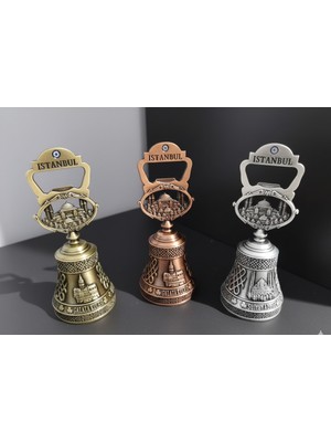 Meya Design Istanbul Temalı Dekoratif Metal Çan ve Açacak – Turistik Hediyelik Masaüstü Obje
