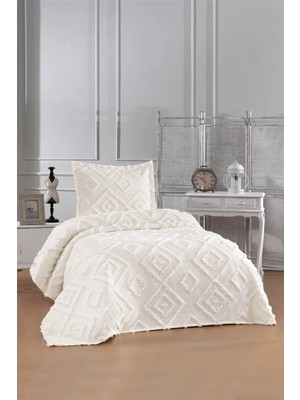 Danteel Home Olıve 2 Parça Tek Kişilik Pike Takımı Krem